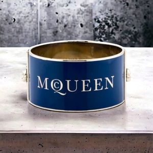 Alexander McQueen Metal Skull Wide Bracelet